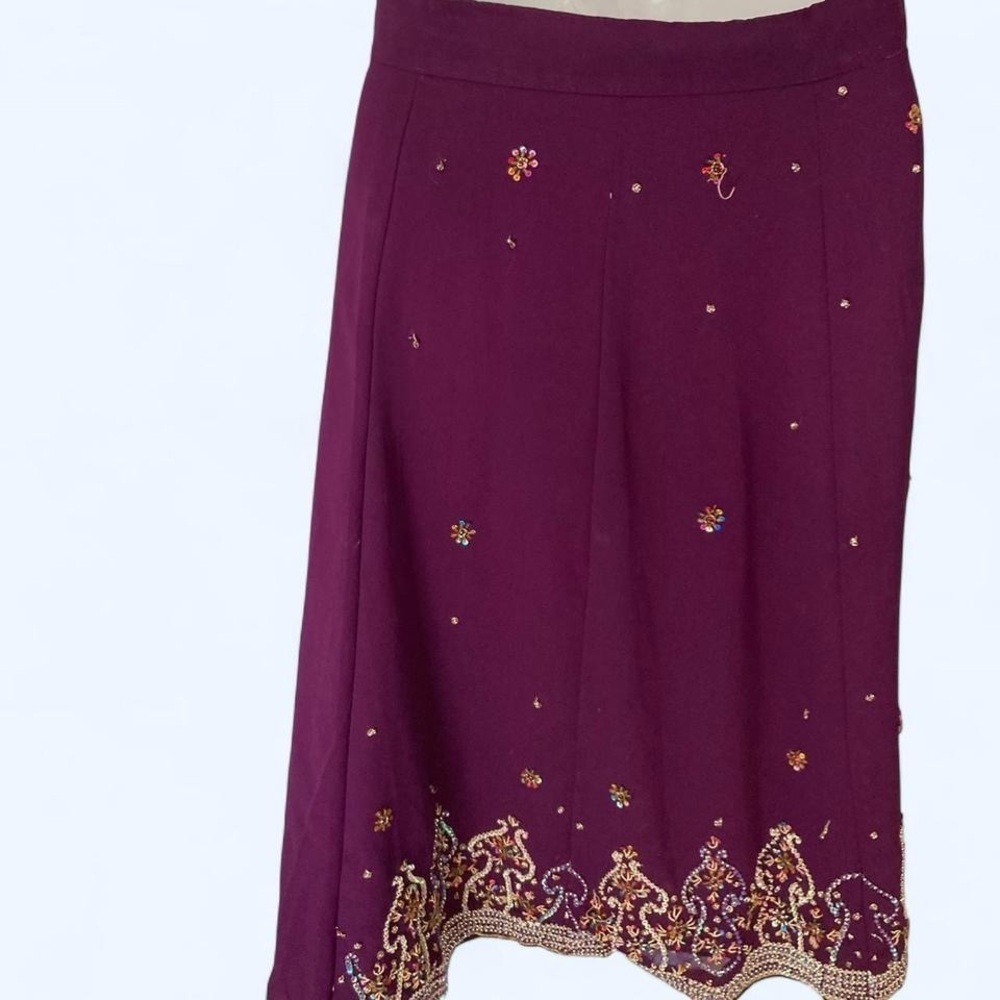 Embellished Purple Skirt